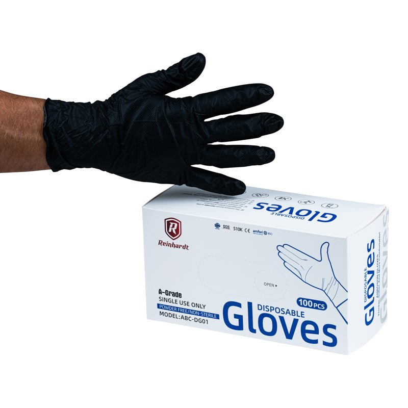 Black Diamond Grip Nitrile Gloves XL 7mil - Pack of 100 - Sundries - Reinhardt | Floor Coating Warehouse